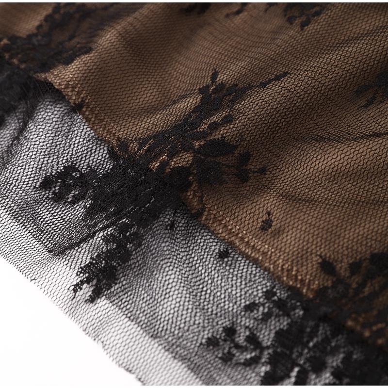 Сексуальные комплекты юбок без бретелек с кружевным принтом, женский прозрачный укороченный топ, длинная юбка, одинаковый комплект, женский костюм из двух предметов для ночного клуба