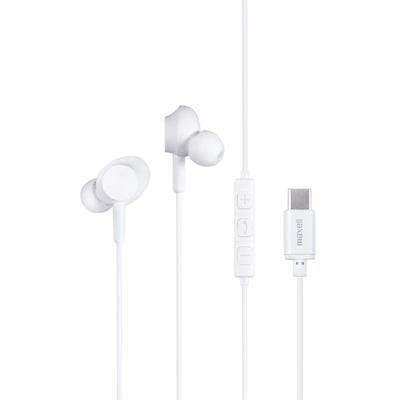 Наушники Maxell Canal с разъемом USB Type C, проводные, с поддержкой звонков, микрофон MXH-CC200WH, совместимый с Type-C™, микрофон,
