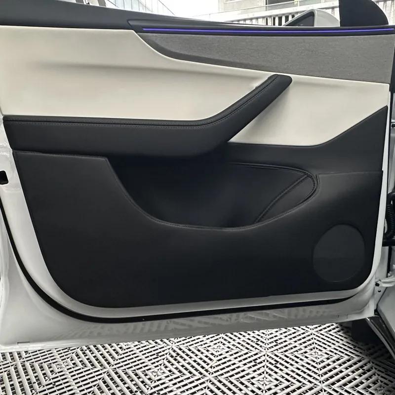 Накладка на дверь автомобиля против ударов для Tesla Model Y Juniper 2025 Кожаная наклейка Накладка Защитная накладка на порог боковой двери Декор интерьера