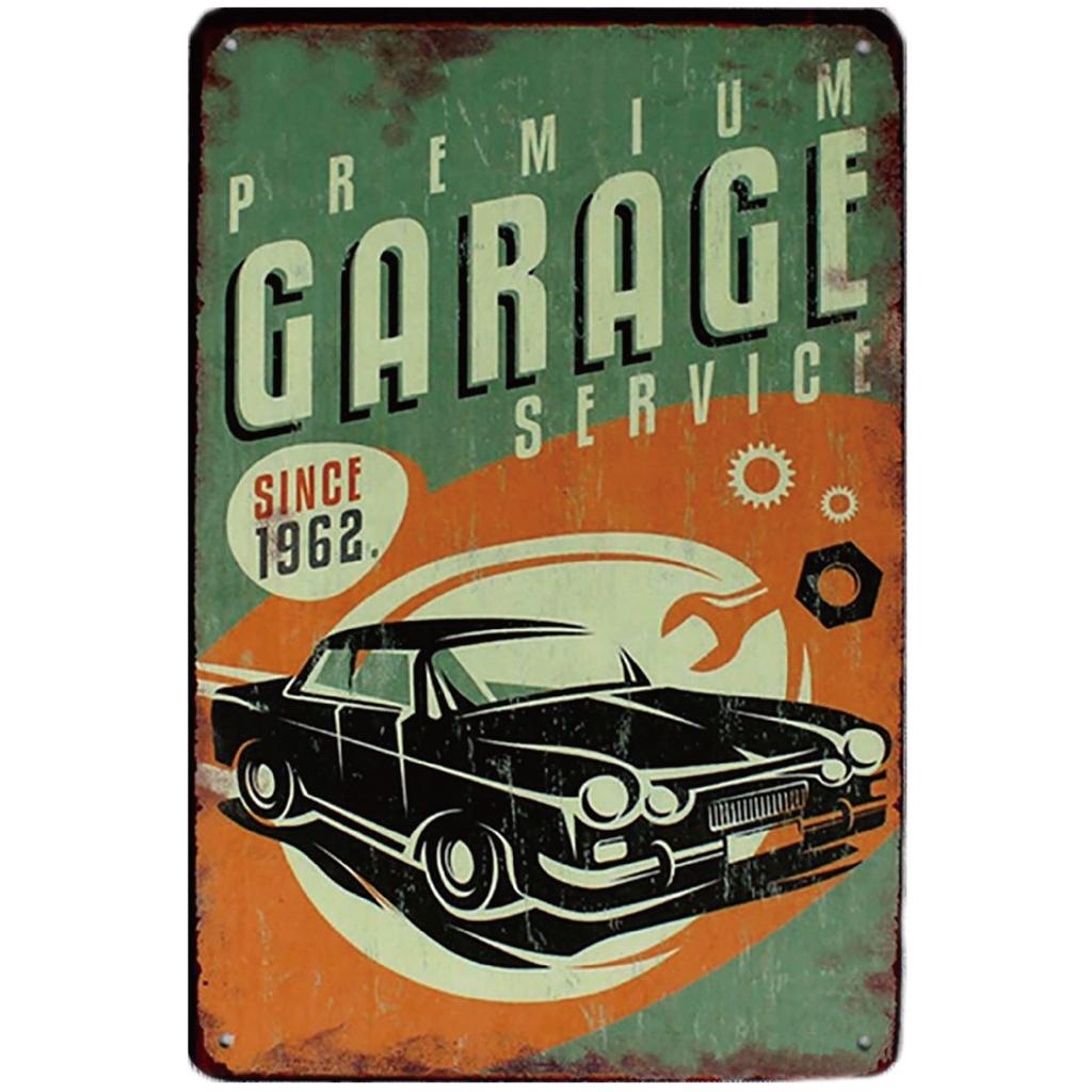 Металлическая табличка Простой гараж Набор из 5 металлических пластин Американский винтажный стиль Настенное украшение Ретро Разные товары Декор Металлические разные товары
