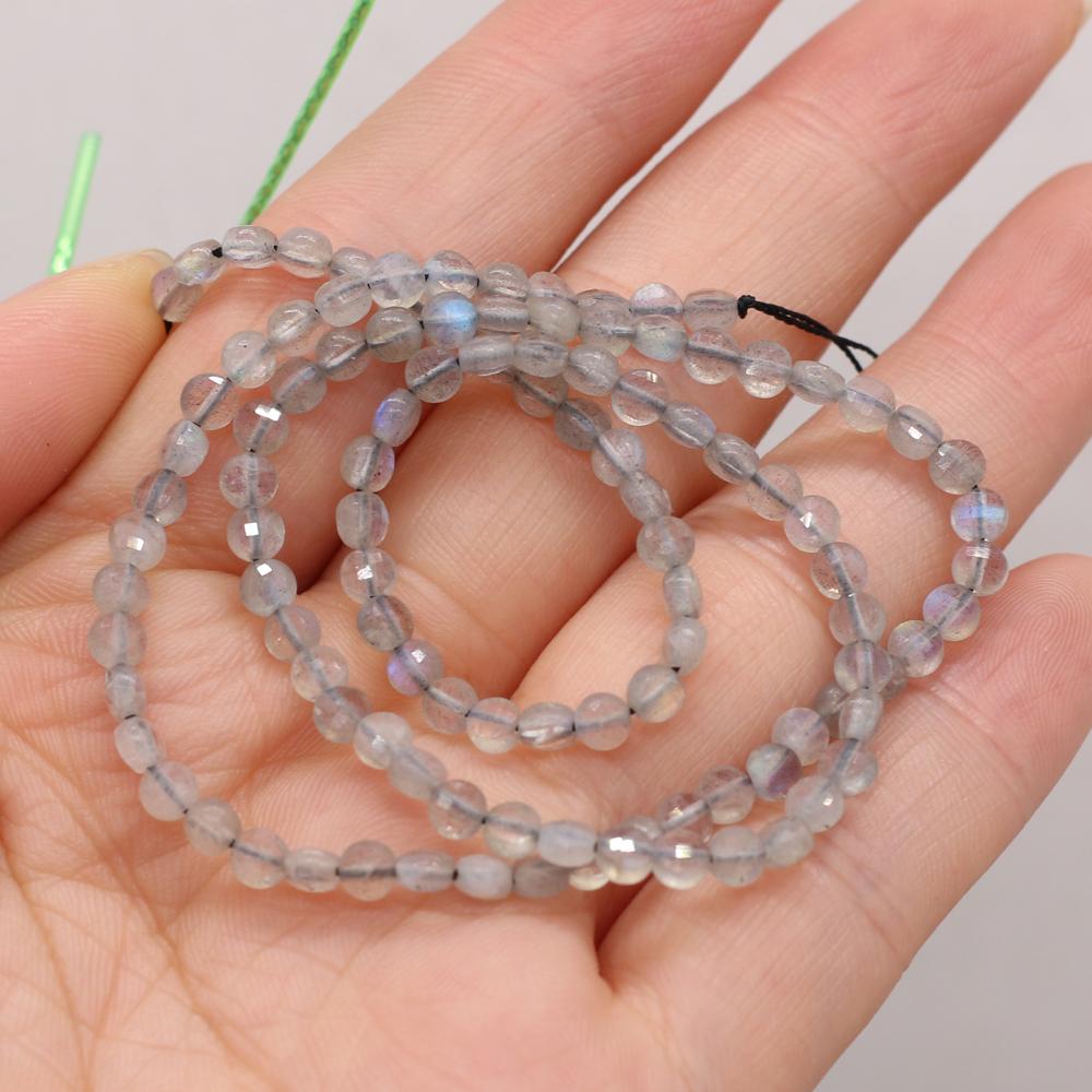 Бусины из натурального камня Flash Labradorite 4/6 мм граненые плоские бусины для изготовления ювелирных изделий своими руками ожерелье браслет аксессуары