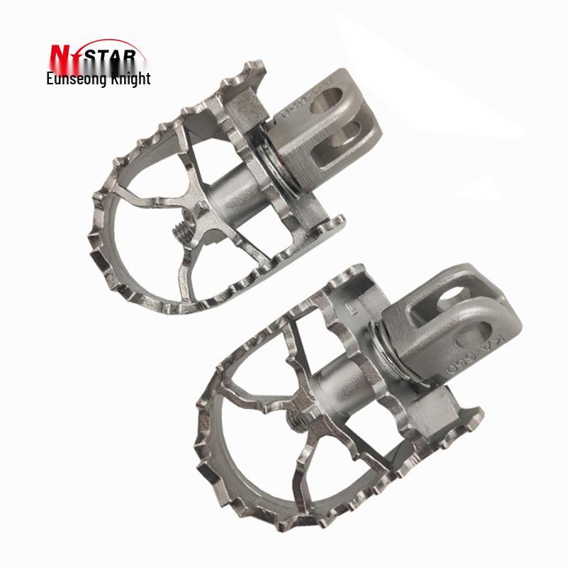 Поворотные подножки N-STAR Beast 650 из нержавеющей стали - Широкая поверхность с шипами для мотоциклов