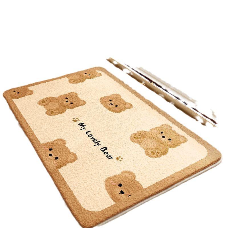 Впитывающий коврик для ванной комнаты Милый коврик для ванной двери Грязный Нескользящий коврик Ковер для туалета Коврик для двери туалета Бытовой