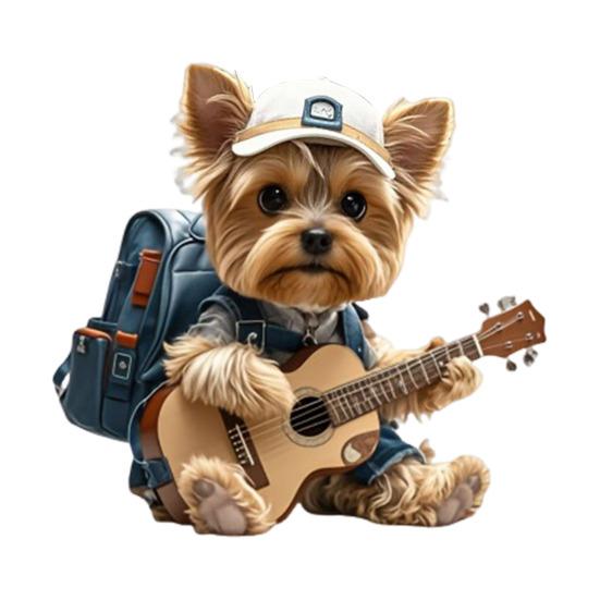 Yorkie Car Vent Clip Cute Dog Air Freshener Automobile Pendant with Fragrance Pad Gift for Dog Lovers Guitar Enthusiasts