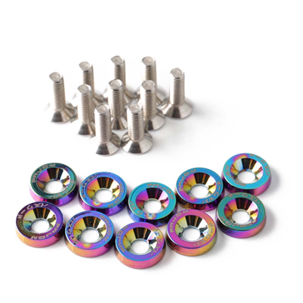 Aluminum Fender Washers Bolt Fender Washer License Plate Bolts M6x20 10Pieces/pack