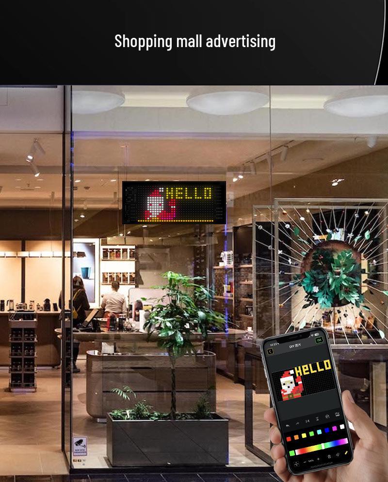 Светодиодная кепка с Bluetooth-дисплеем: Гибкий полноцветный бегущий экран 16x32 с функцией субтитров