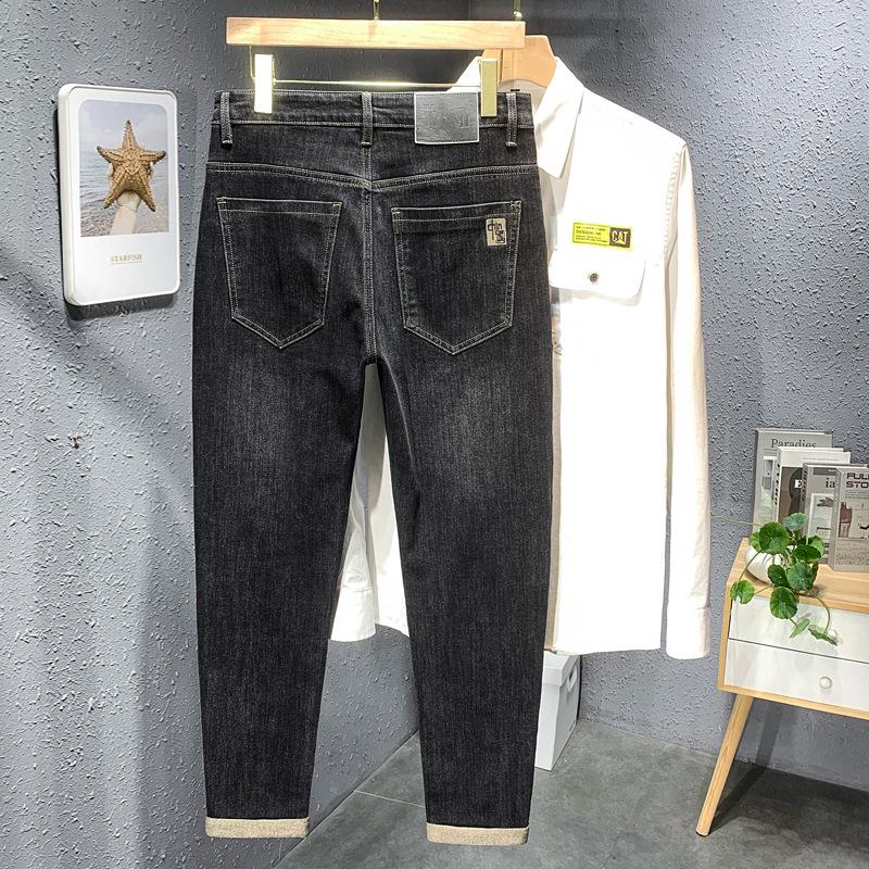 Мужские зимние джинсы Douyin Trendy Slim Fit с высокой эластичностью — удобная, экономичная и стильная корейская мода.