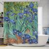 Ван Гог Ирисы Занавеска для душа Водонепроницаемая ткань Декор для стен для ванной комнаты Современный синий цветочный принт Домашний декор (зеленый) по АлиЭкспре