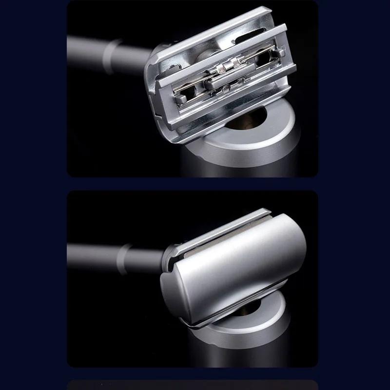 Adjustable Safety Razor Double Edge Classic Mens Shaving Mild To Aggressive 1-6 File Hair Removal Shaver It with 5 Blades