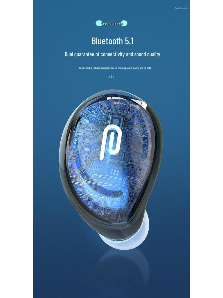 Mini Invisible Bluetooth Earbuds: Wireless Noise Cancelling, Ultra-Long Standby, Single In-Ear with Large Capacity