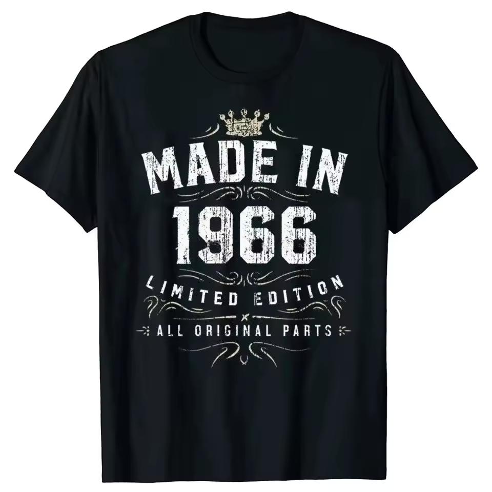 This Fun "Made in 1966" Printed Summer Street Style Short-sleeved T-shirt Is The Perfect Birthday Gift for Women.Personality Y2K