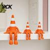 Miniature Traffic Cone Toy Articulated Figurine, 3D Printed Funny Jointed Road Barrel Character Roadblock Figure Desktop Decor Desk Ornament, Gift for