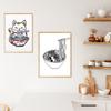 Японский рамэн, холст, картина, животные, счастливые кошки, постеры и принты, лапша, настенные панно с едой для детей, кухонная комната, домашний декор
