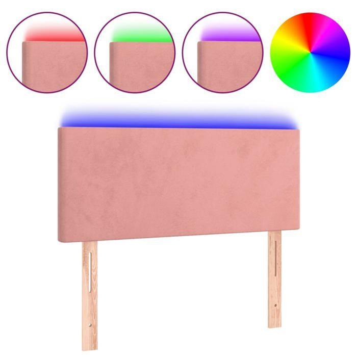 VidaXL LED Headboard Bedroom Furniture Single Bed Accessory Headboard Bed Frame Interior Pink 80x5x78/88 3121367