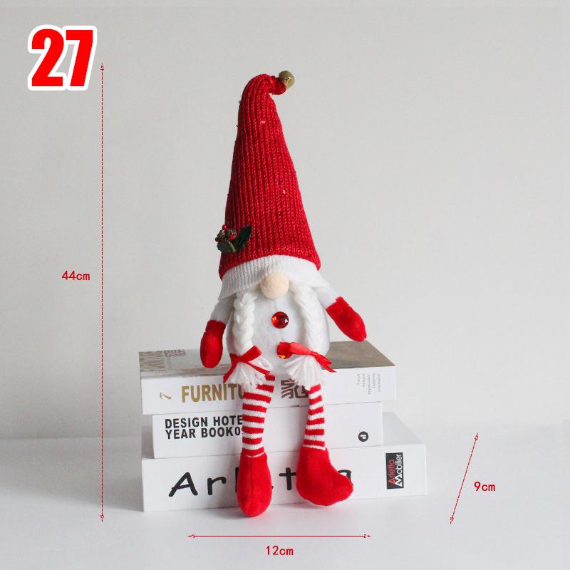 34 Styles Knitted Fabric Swedish Tomte Dwarf Rudolph Gnomes Dwarf Santa Claus Faceless Plush Doll