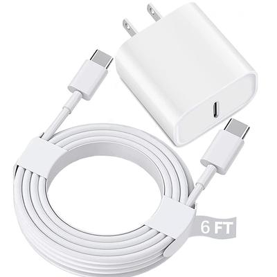 Для iPhone16 Зарядное устройство Быстрая зарядка, Для iPhone15 Зарядное устройство, Для iPad Зарядное устройство Быстрая зарядка Настенное зарядное устройство с кабелем USB C на C длиной 6 футов