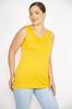 Женская блузка большого размера Горчичная блузка без рукавов с круглым вырезом больших размеров