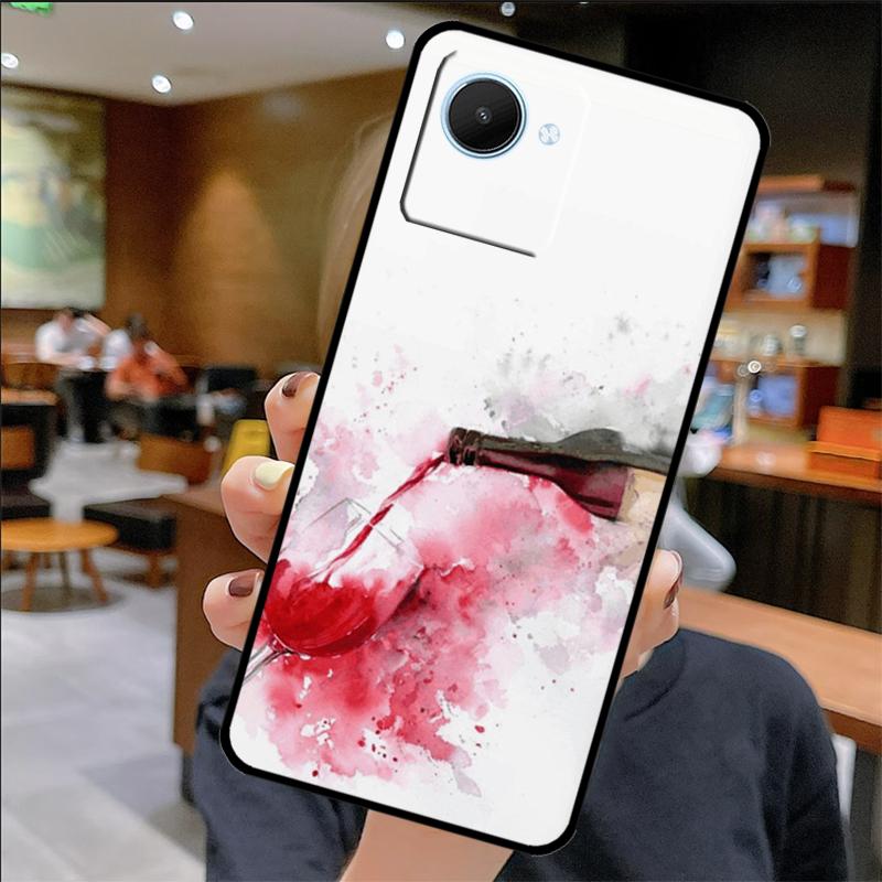 Чехол-арт 'Бокал красного вина' для Realme GT 6 6T 5 GT7 Pro 10 11 12 13 14 Pro Plus C67 C61 C53 C51 C21Y C25S C55 C75