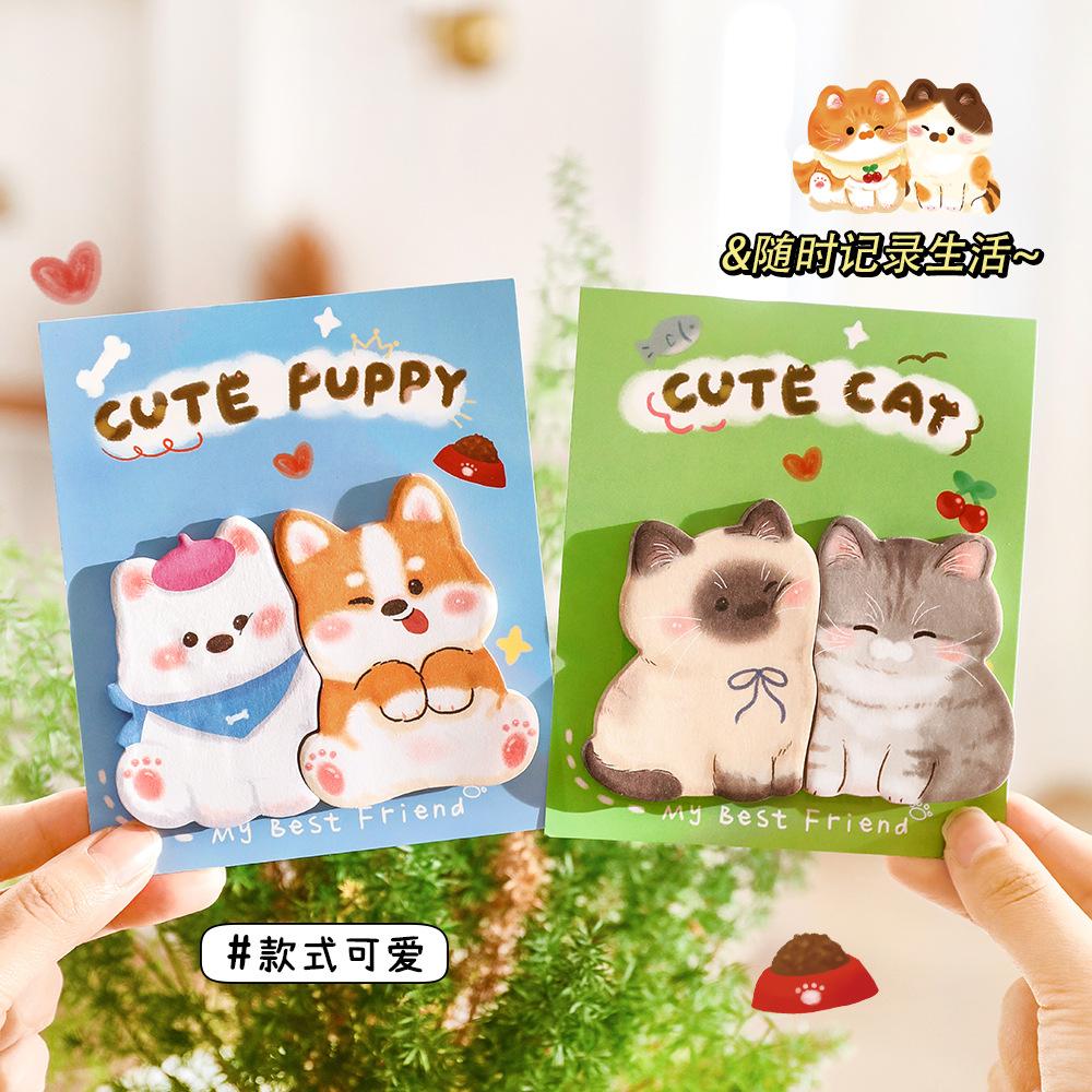 Милые наклейки с животными, Стикеры-заметки, Креативная комбинация для студентов, Заметки с сообщениями, Мультяшные наклейки, Блокнот для заметок, Можно приклеивать много раз, Подарок