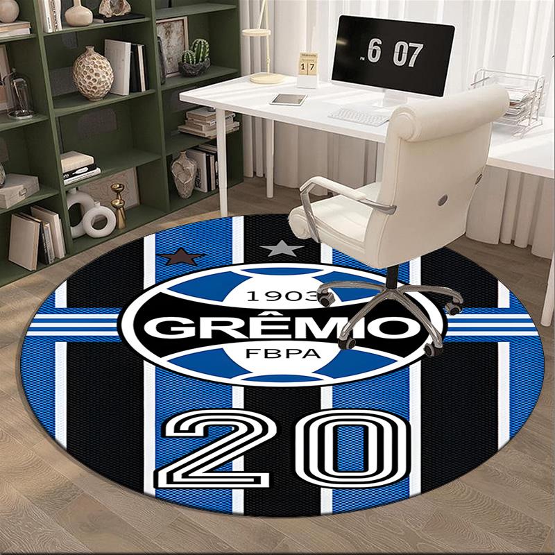 1PC round rug Fc Crest Design Printed Round Area Rug ,Rug For Home Office, Round Chair Rug, Decorative Carpet Fan gifts Christmas gift