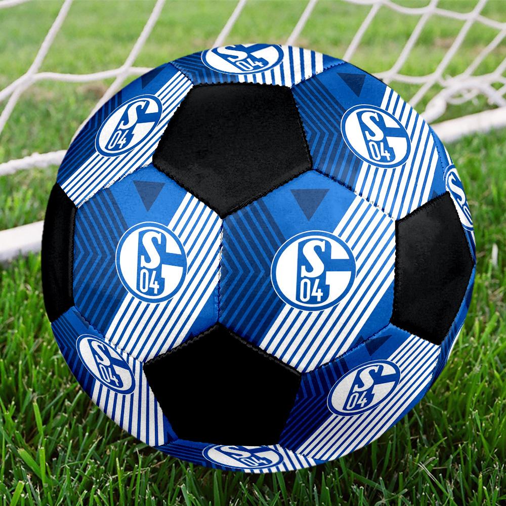 FC Schalke 04 Indoor Soccer Ball Colorful All Ages Size 5 Machine Stitched PVC Competition Ready Durable High-Bounce