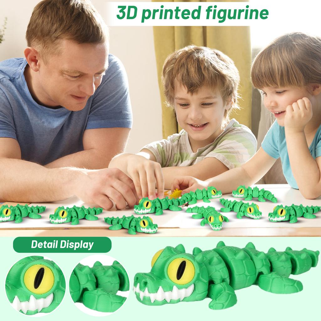 3D-печатная шарнирная модель животного Игрушка-крокодил с подвижными суставами Реалистичный дизайн Образовательная коллекционная модель для детей и взрослых