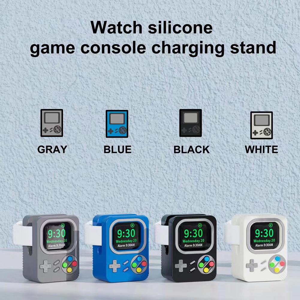 Силиконовая подставка для зарядного устройства для Apple Watch 7 6 5 4 IWatch 3 2 1, держатель для зарядной док-станции, креативная игровая консоль, основание-кронштейн для часов