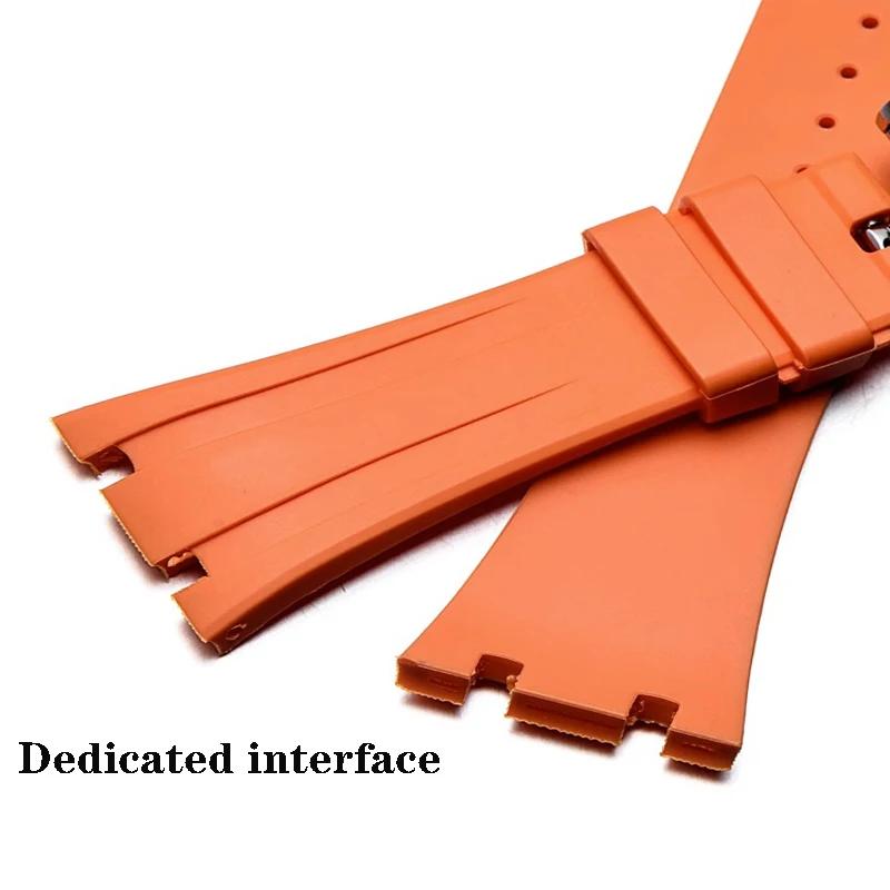 Silicone Watch Band for AP Aibi 15400 Royal Oak Series Waterproof Rubber Watch Straps Men Bracelet Accessories 26mm 27mm 28mm