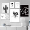 Modern Abstract Love Kiss Black White Minimalism Posters Canvas Painting Cactus Wall Art Pictures Living Room Home Decoration