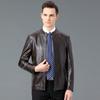 Genuine Leather Jacket for Men Spring New Stand Collar Middle-aged Men's Casual Sheepskin Jacket