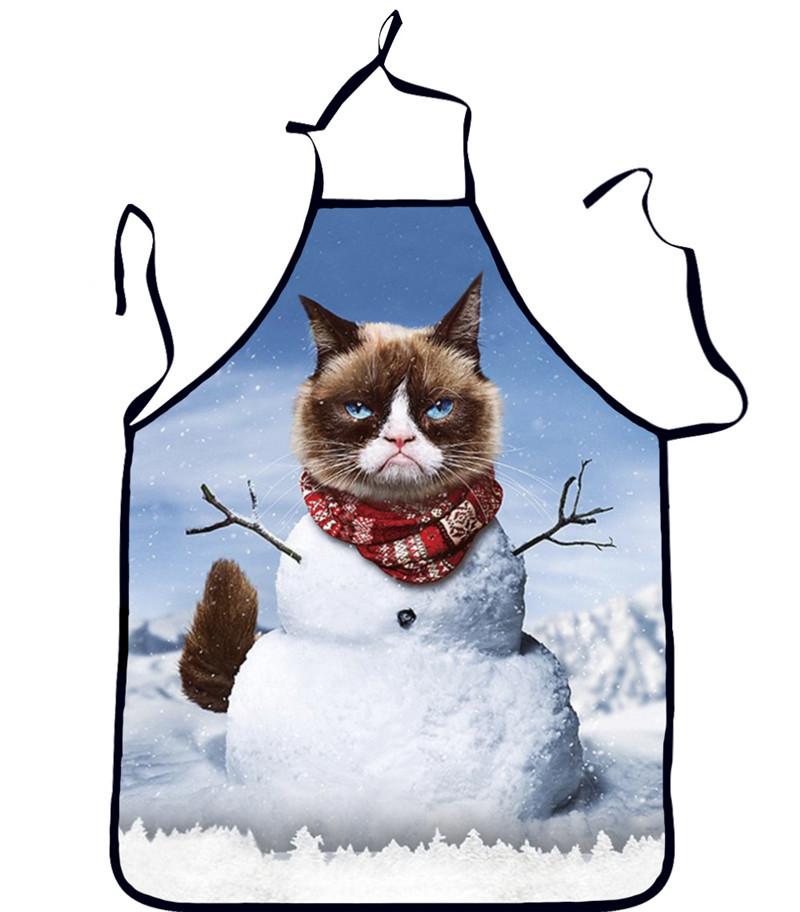 Polyester Waterproof Apron With Fun Cartoon Prints For Couples Cooking And Party Use