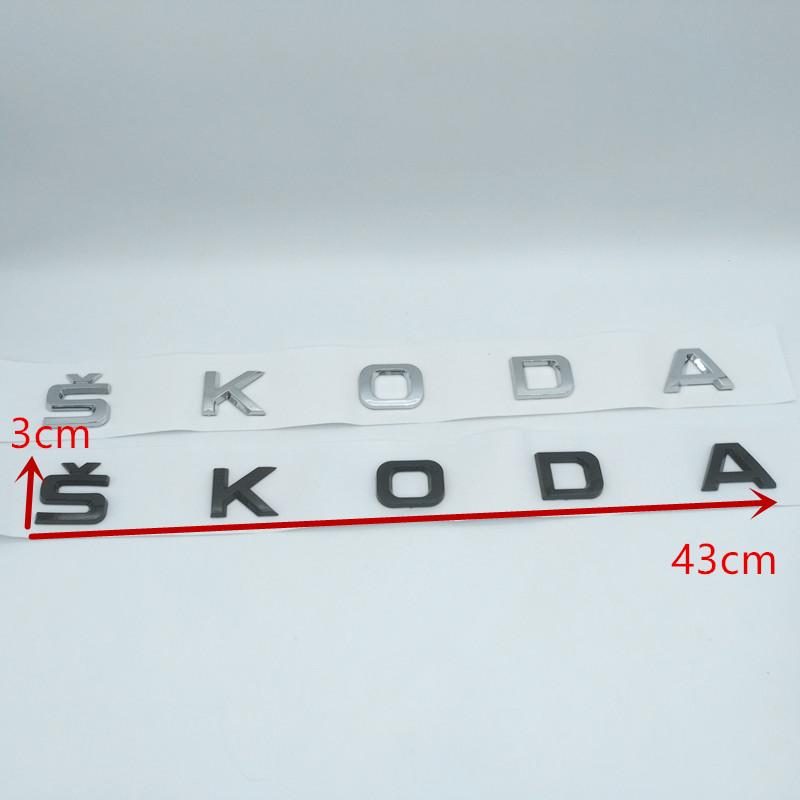 NADH5 1pcs 3D ABS high quality car Letter Front Hood Emblem Rear tail trunk Decals badge sticker Decal styling For Skoda