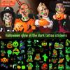 Children's Halloween Pumpkin Glow-in-the-Dark Cartoon Temporary Tattoo Stickers