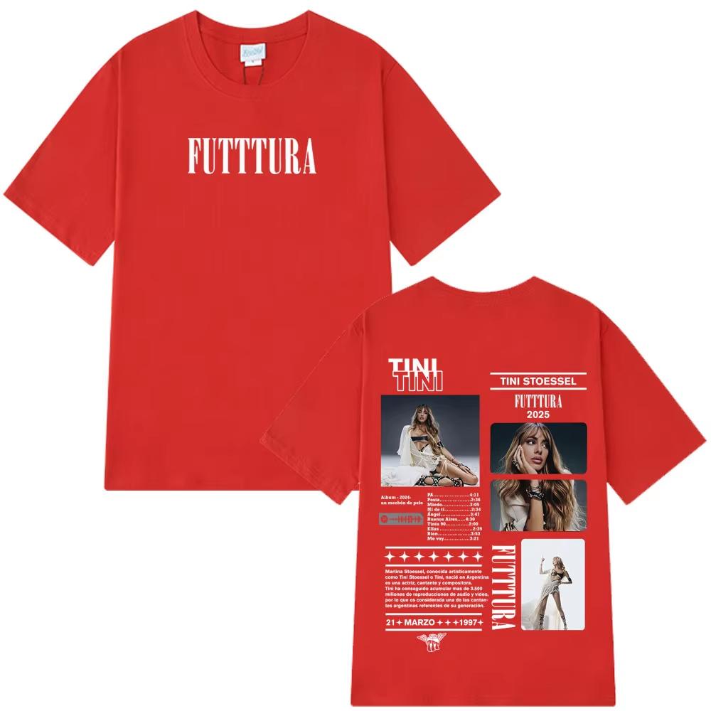 Singer TINI STOESSEL 2025 Tour Merch Tshirt Men Women Aesthetic Trend T-shirt Short-sleeved Male Cotton Casual Harajuku T-shirts
