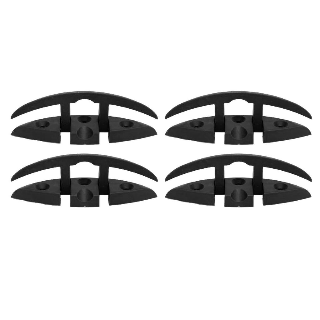 4PCS Boat Folding Cleat 5in Nylon 3 Hole High Strength Black Flip Up Dock Cleat for Marine Yacht With Installation