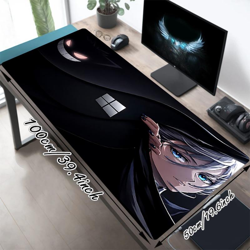 1Pc Dark Fantasy Windows Gaming Mouse Pad Keyboard Desk Mat Non-slip Rubber Lock Edge Waterproof Computer Mousepad for Office Home Decor Y1186