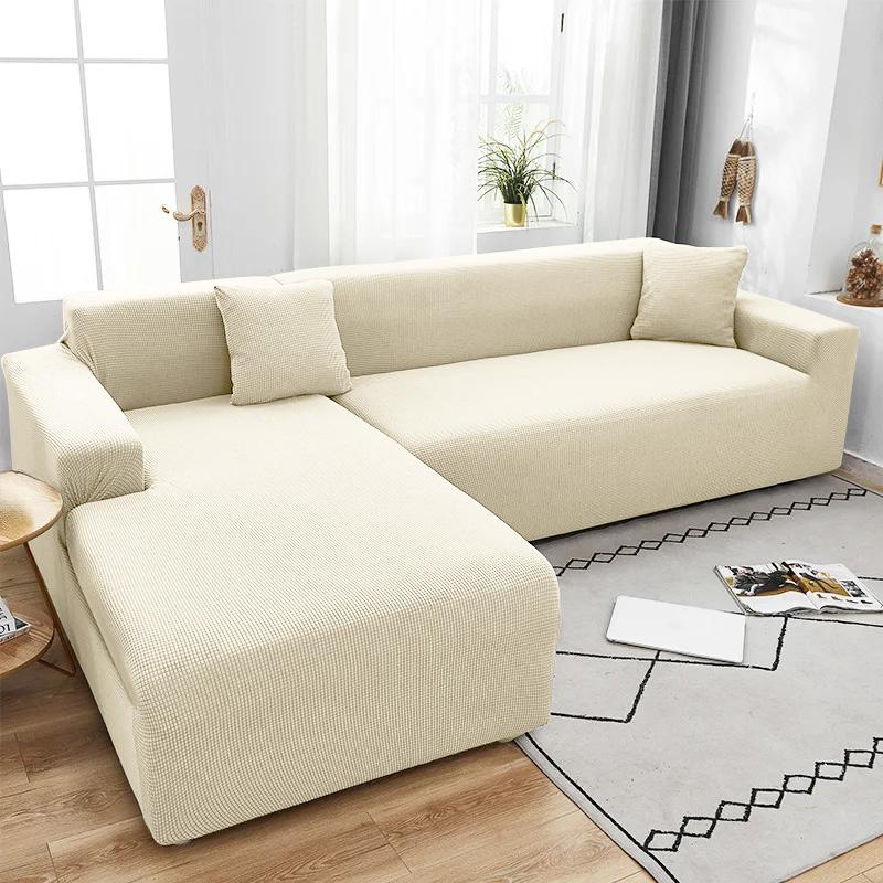 Cover For A Sofa Bed, Single-Seater Sofa, Cream Jacquard