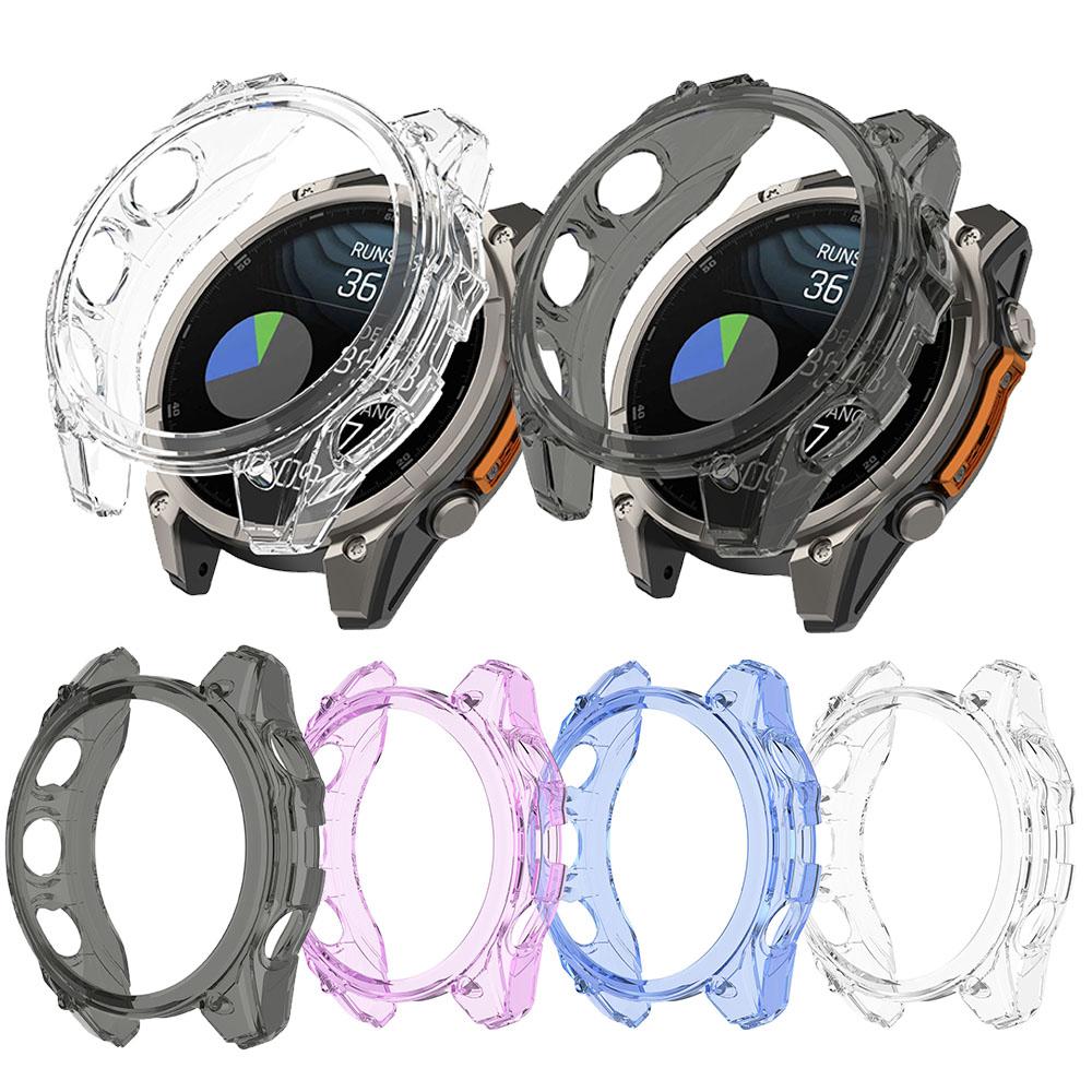 Защитный чехол из ТПУ для часов Garmin Fenix 8 51мм 47мм 43мм AMOLED цветной Полупустой корпус Защитный Прозрачный силикон