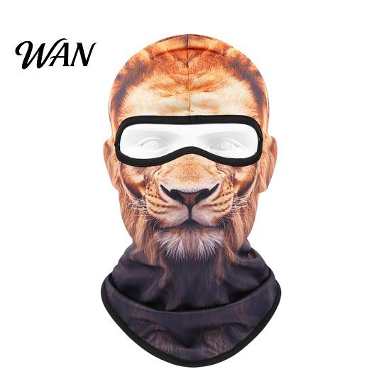 Men Women Mask 3D Animal Balaclava Ski Mask, Lion Leopard Bear Panda Dog Cat Funny Full Face Cover, Winter Windproof for Skiing Cycling Warm Shield