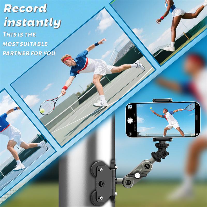 Smartphone Fence Mount Bracket For Live Streaming Adjustable Angle Action Camera Holder For Sports Record Baseball Softball