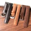 Retro 22mm Black Light Dark Brown Vintage Leather Watch Strap For Huawei GT Seiko Samsung Galaxy Tudor Watchband Bracelet