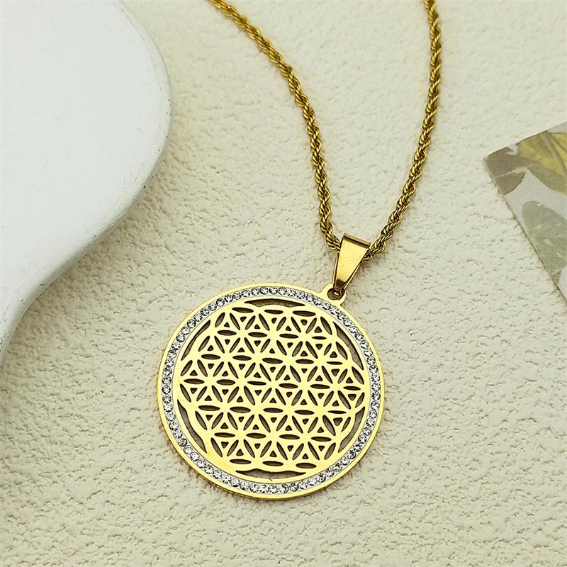 Модные necklaces с подвесками Дерево Жизни из нержавеющей стали с кристаллами для женщин, золотые necklaces, ювелирные изделия, bijoux, нержавеющая сталь, женские