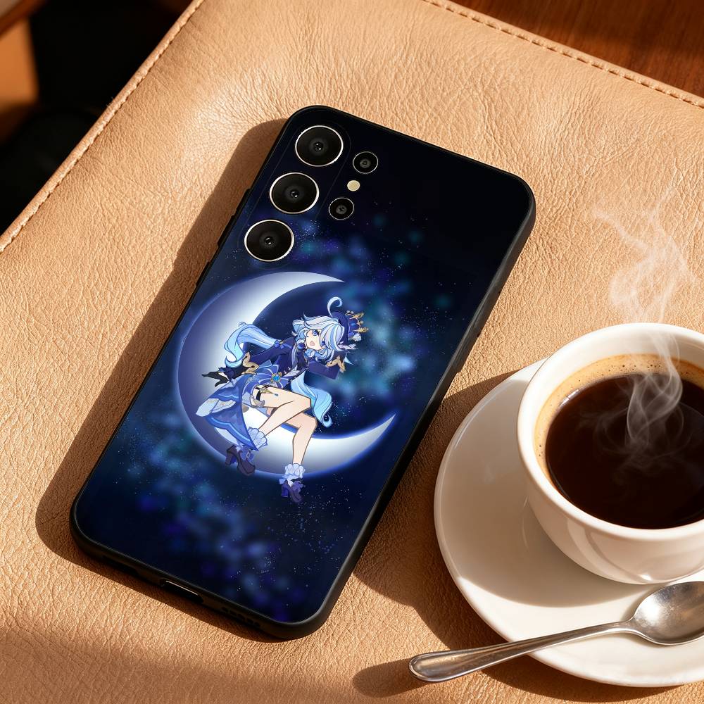 Чехол для телефона Genshin Impact Fennina для Samsung S26,S25,24,23,22,30,21,10,9,Ultra,Plus,Lite,Черный Мягкий Чехол