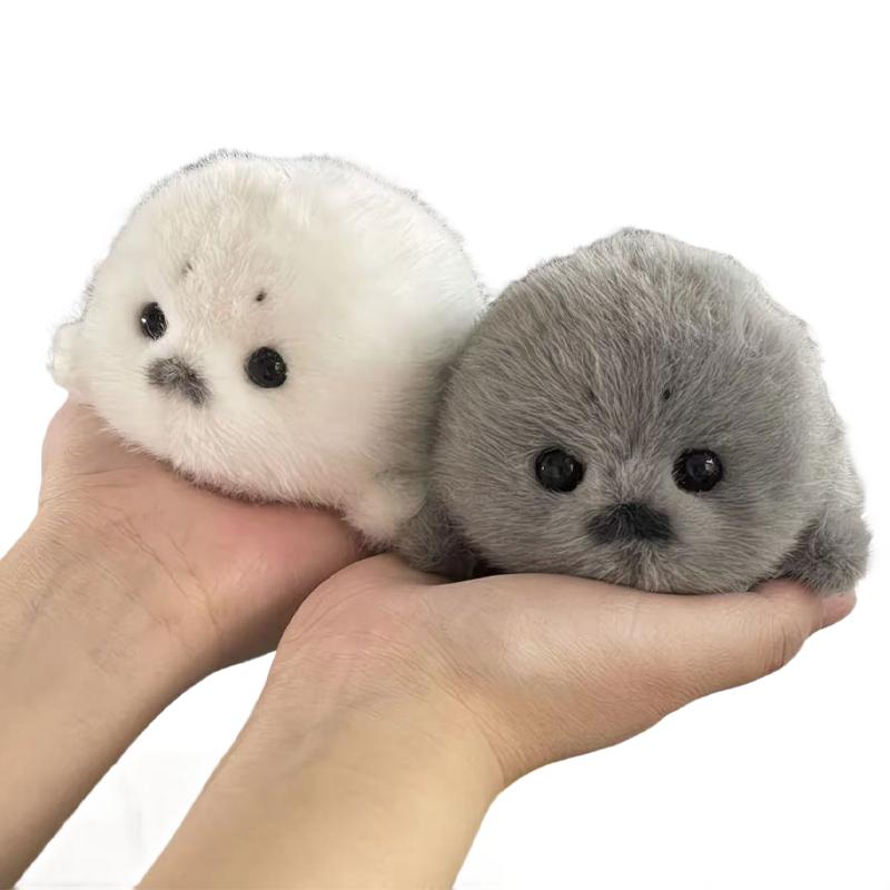 Мягкий плюшевый брелок в виде серого тюленя, белые плюшевые тюлени, подвеска в виде животного, модная мягкая кукла, брелок для ключей, аксессуары для ключей от машины, украшения для автомобиля