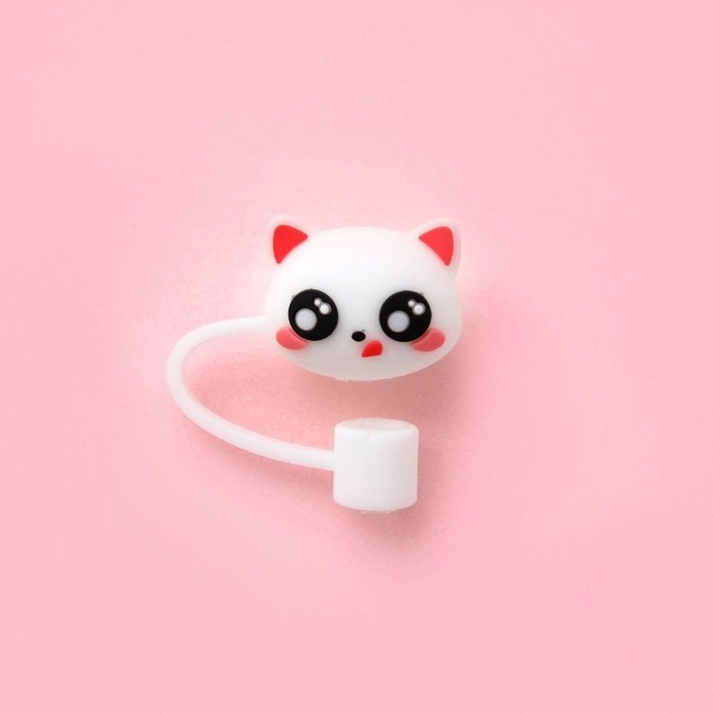 Airtight Silicone Straw Plug Cup Accessories Plugs Tips Cover Cartoon Straw Tips Outdoor