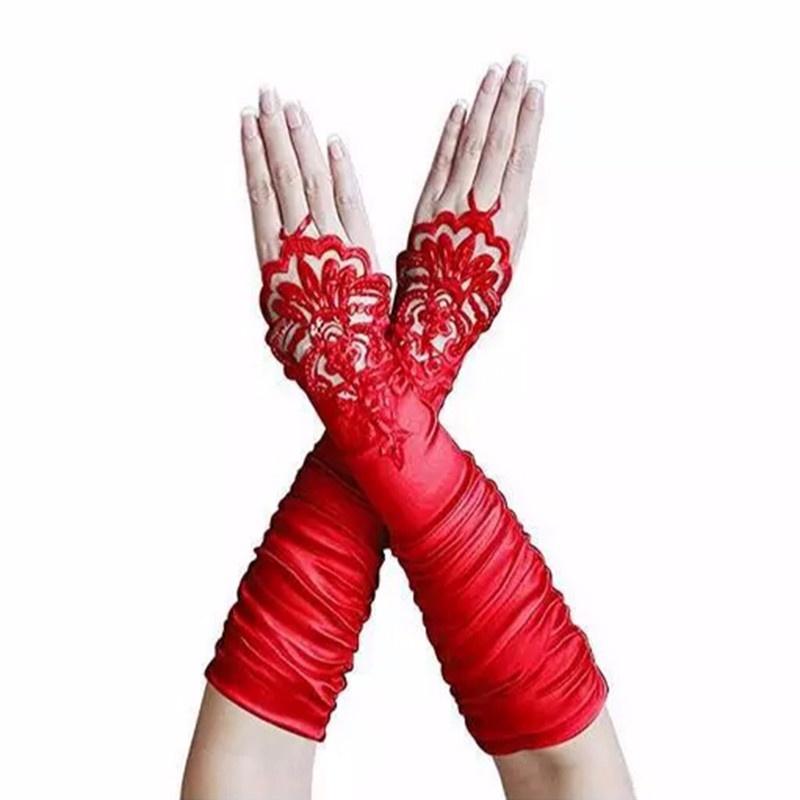 Элегантные длинные свадебные перчатки