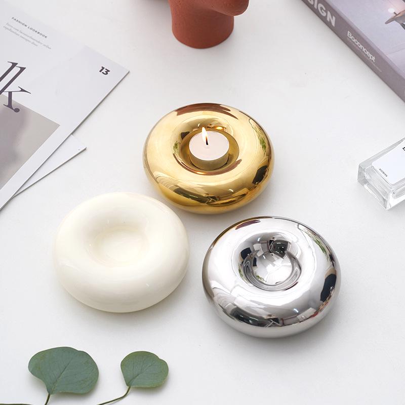 European Chubby Ceramic Tray: Elegant Jewelry Display Plate & Decorative Ornament