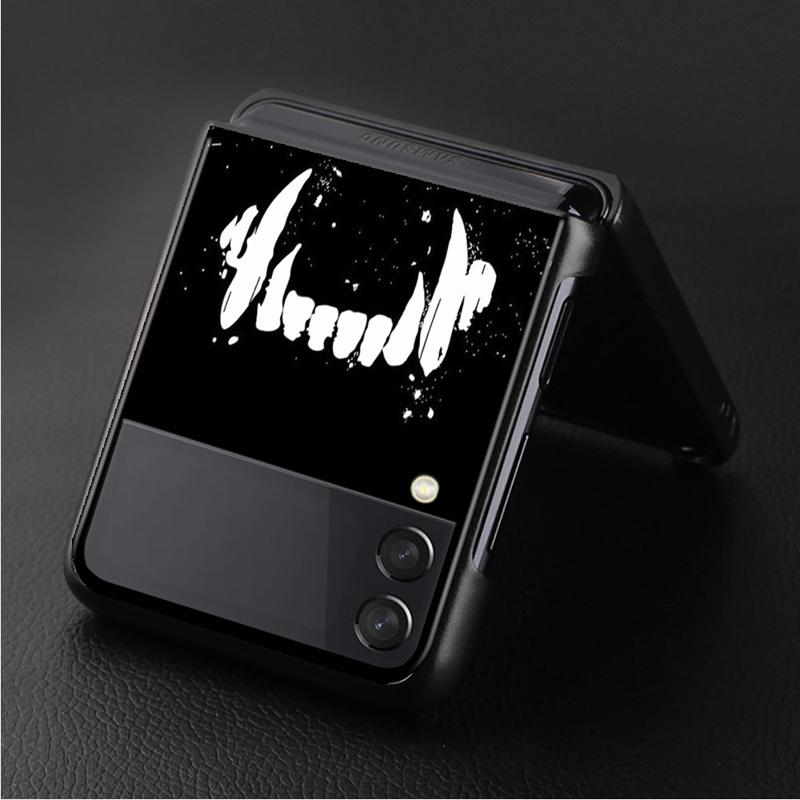 Terror Demon Smile Teeth Phone Case For Samsung Galaxy Z Flip 4 Z Flip3 5g Shell For Galaxy Z Flip Hard Cover Couqe