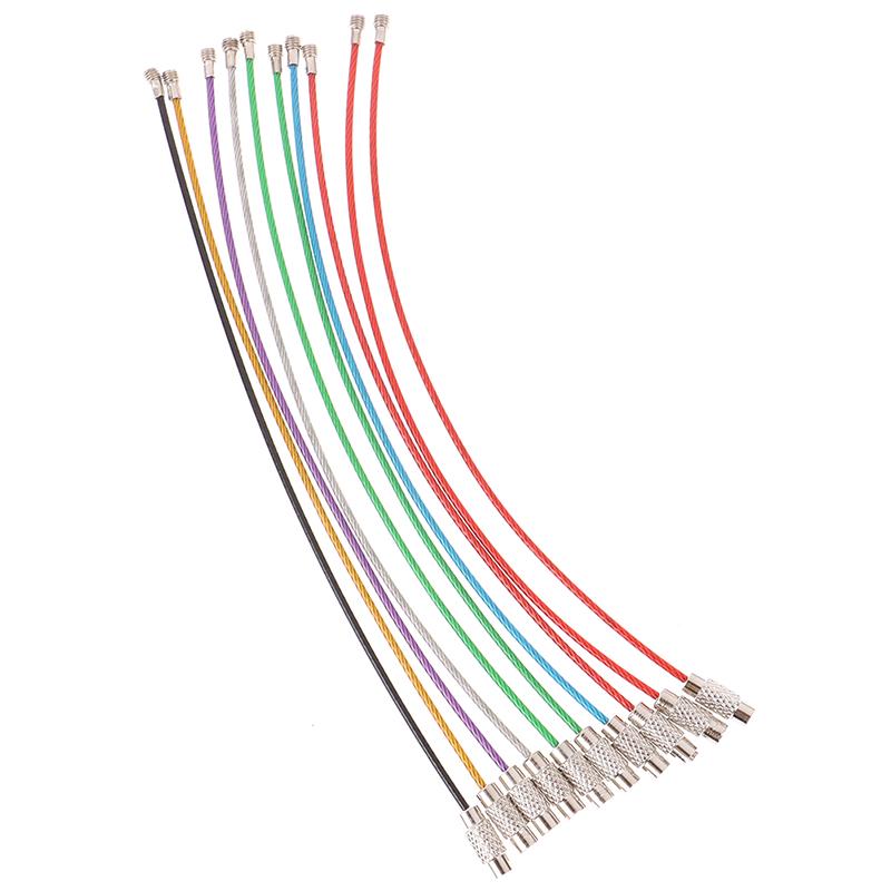 10 шт. брелок из нержавеющей стали веревка проволочный кабель петля винт замок гаджет кольцо