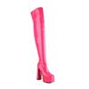 Women's High-heeled Boots, Sexy European and American Style Waterproof Platform Thick Heel Solid Color Large-size Knee Boots